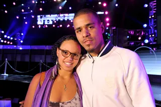 Old Friends Connect - Elle met J. Cole through mutual college friends in New York, before later reuniting in the hallways of Sony Records shortly after they signed their record deals.(Photo: Kristian Dowling/PictureGroup)