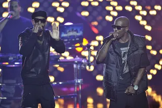 The Dogs Are Out! - Hip Hop Awards 2011 - Remember this? Dark Man X teams up with his super producer Swizz Beatz to hit the stage with their &quot;Ruff Ryders Anthem&quot; and &quot;Get at Me Dog.&quot; (Photo: Paul Abell/PictureGroup)