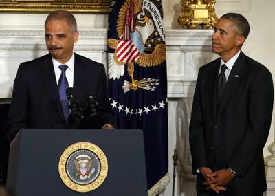 Bittersweet - On Sept. 25, 2014, Holder announced plans to step down. “I have loved the Department of Justice ever since as a young boy I watched Robert Kennedy prove during the civil rights movement how the department can — and must — always be a force for that which is right,” Holder said at the formal announcement at the White House. “I hope that I have done honor to the faith you placed in me, Mr. President, and to the legacy of all those that served before me.” (Photo: Mark Wilson/Getty Images)