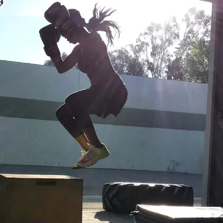 Brandy @4everbrandy - The Game star is up and at it, boot camp style. Look at that jump! Girl has skills.(Photo: Brandy via Instagram)