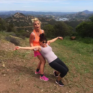 Britney Spears @britneyspears - "We (sort of) made it up alive... lol"  It's Britney, b*tch — and her mom! They squeeze a not-so-quick hike in to their mother/daughter time.(Photo: Britney Spears via Instagram)