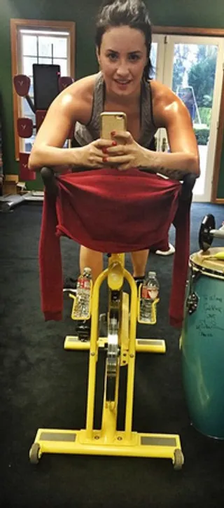 Demi Lovato @ddlovato - "Don't train to be skinny, train to be a #badass #healthy #fitness #selflove"  We are really feeling the singer's motto. #Yasssss(Photo: Demi Lovato via Instagram)