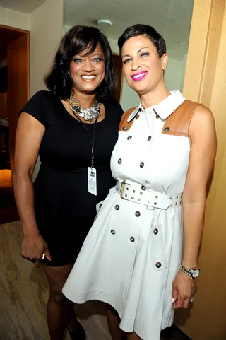 STIKE A POSE - Guests captured the moment at the Ritz Carlton hospitality suite. There’s always time for a quick photo!&nbsp;&nbsp;(Photo: Amy Graves/Getty Images)&nbsp;&nbsp;