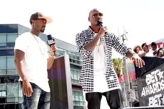 R&amp;B CONNECTS - Host Ray J welcomed Tyrese Gibson to the stage for the 106 &amp; Park and SportsCenter show.(Photo: Maury Phillips/BET/Getty Images for BET)