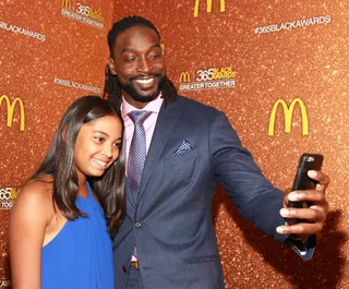 Charles 'Peanut' Tillman and Daughter Talia - Charles &quot;Peanut&quot; Tillman and his daughter pulled at our heartstrings on the red carpet.&nbsp;(Photo: Soul Brother)