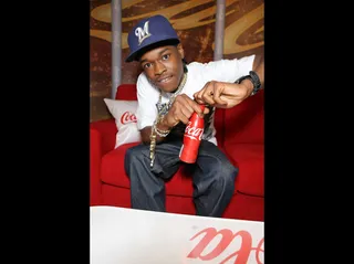 Hurricane Chris - The Louisiana native enjoys a nice cool Coke while smiling for the camera. (Photo by Adrian Sidney/PictureGroup)