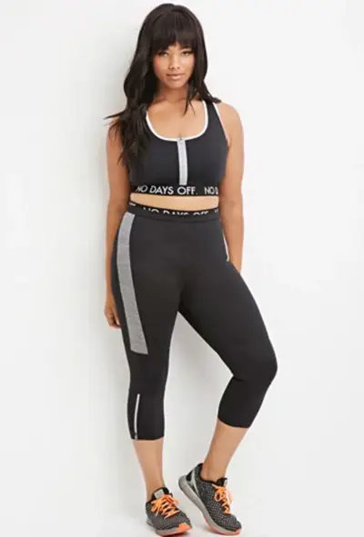 Just Do It - Size, body shape and weight shouldn’t stop any of us from working out, getting fit and feeling good about ourselves. Thanks to&nbsp;Forever 21’s new Plus Size Active&nbsp;line, you can get your sweat on and look cute and feel confident. Here are 10 cool pieces from the collection. By Kellee Terrell  (Photo: Forever 21)