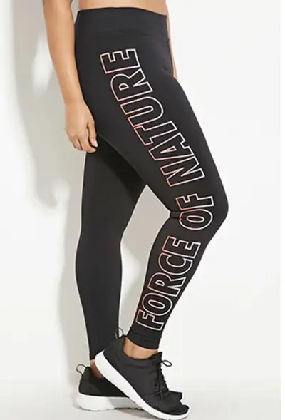 Graphic Leggings - These awesome, high-waisted leggings&nbsp;have “moisture management” to keep you cool and dry and also boasts a pretty empowering message.(Photo: Forever 21)