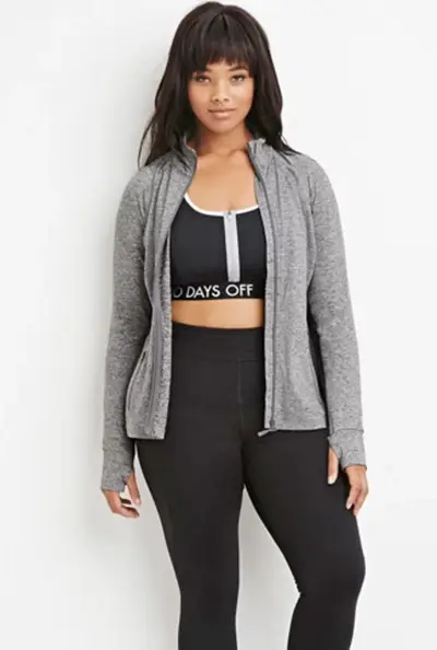 Zip-Front Athletic Jacket - This fitted, warm, long-sleeved jacket is perfect for running errands after that CrossFit class or great for a winter run. &nbsp;(Photo: Forever 21)