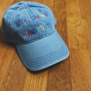 Limited Edition Denim New Phone Who Dis Cap&nbsp;($70) - Let 'em know their number is NOT saved without saying a word. Your hat will do all the talking for you.(Photo: Who is Sweetz)