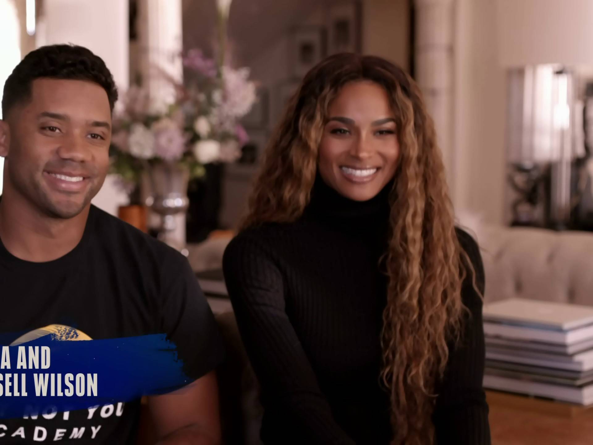 Ciara and Russel Wilson accept the Souls of Justice Award on the Soul Train Awards 2021
