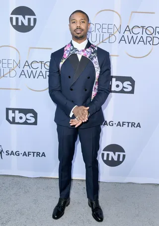 Michael B. Jordan In Louis Vuitton by Virgil Abloh - (Photo: Jon Kopaloff/Getty Images) (Photo: Jon Kopaloff/Getty Images)