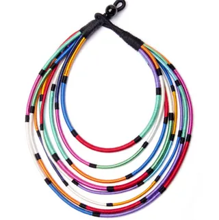 Nangara by Julia Fusinato Tribal Necklace - This colorful silk and onyx stone confection can be mixed and matched throughout your entire summer wardrobe. Gawk. Save. Print. Buy!&nbsp;   (Photo: Courtesy Boticca)