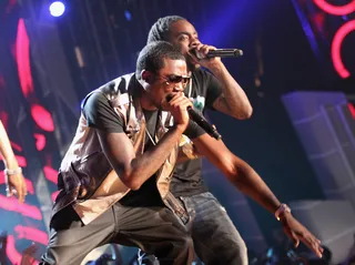 The Empire Strikes Back - With the Bawse in the shadows Meek Mill and Wale took center stage at the BET Awards. Though Meek lost out to Big Sean for Best New Artist, the “Tupac Back” rap star proved his worth with all eyes on him.&nbsp;&nbsp;(Photo by Christopher Polk/Getty Images For BET)