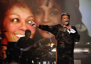 Grand Finale - Cissy Houston finishes her tribute to her daughter Whitney Houston strong. The strength and talent are undeniable.   You'll see more strong, heartfelt, and warm performance at this year's BET Awards '13. Anything Can Happen!(Photo: Christopher Polk/Getty Images For BET)