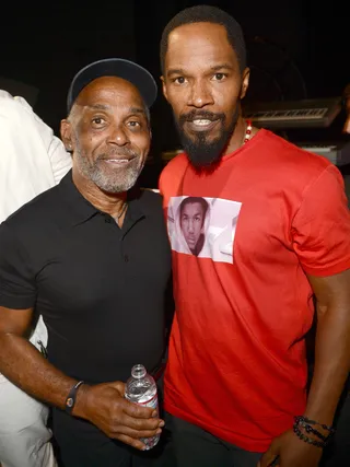 Jamie Foxx and Frankie Beverly - LOS ANGELES, CA - JULY 01: Musician Frankie Beverly and Actor Jamie Foxx attend the 2012 BET Awards at The Shrine Auditorium on July 1, 2012 in Los Angeles, California. (Photo:&nbsp; Jason Merritt/Getty Images For BET)