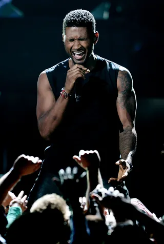 Nice and Slow  - Usher performs and gives the crowd his all.(Photo: Michael Buckner/Getty Images For BET)