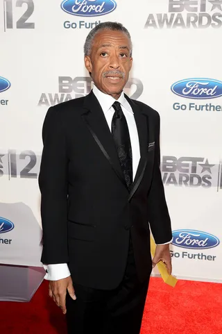 LOS ANGELES, CA - JULY 01: Reverend Al Sharpton arrives at the 2012 BET Awards at The Shrine Auditorium on July 1, 2012 in Los Angeles, California. (Photo: Mark Davis/Getty Images for BET)