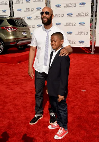 LOS ANGELES, CA - JULY 01: Recording artist Common (L) and guest arrive at the 2012 BET Awards at The Shrine Auditorium on July 1, 2012 in Los Angeles, California. (Photo: Jason Merritt/Getty Images For BET)