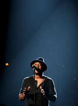 Singer D'Angelo performs onstage at day 3 of the 2012 BET Awards rehearsals held at The Shrine Auditorium on June 30, 2012 in Los Angeles, California.  (Photo: Michael Buckner/Getty Images For BET)