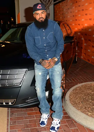 Stalley - Stalley showed he could be hood and sophisticated when he arrive to PRE in a swagged-out denim button-up and jeans. We'd love to be a fly on the wall at his dinner table.(Photo: Jason Merritt/Getty Images For BET)