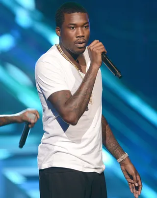 Rapper Meek Mill performs onstage at day 3 of the 2012 BET Awards rehearsals held at The Shrine Auditorium on June 30, 2012 in Los Angeles, California.  (Photo: Michael Buckner/Getty Images For BET)