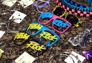 Party Rock Shades and More - Properly accessorizing is key to being a bonafide &quot;Officially Miss Guided&quot; girl. So checkered headbands, silver hoops and fun-word sunglasses are a necessity.(Photo: Jason Merritt/Getty Images)