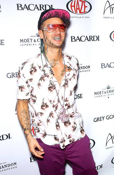 Riff Raff - Riff Raff&nbsp;must have known he'd one day be on BET and MTV. He has both logos inked on his chest and neck, respectively. We appreciate the love, but our lawyers might have to look into that whole trademark thing.(Photo: SIPA/WENN/com)