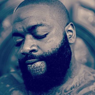 Rick Ross - Rick Ross hit up Instagram&nbsp;to share that time when he shaved down his beard between his bottom lip and his chin and had his motto and classic mixtape title, Rich Forever, permanently inked in.(Photo: Rick Ross via Instagram)