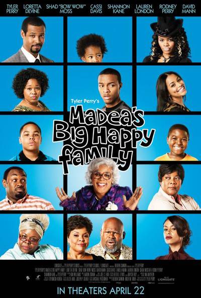Madea's Big Happy Family, Monday at 11A/10C - Tyler Perry's got a family to keep together.   Take a peek at other Black family films now.&nbsp;(Photo: Lionsgate)