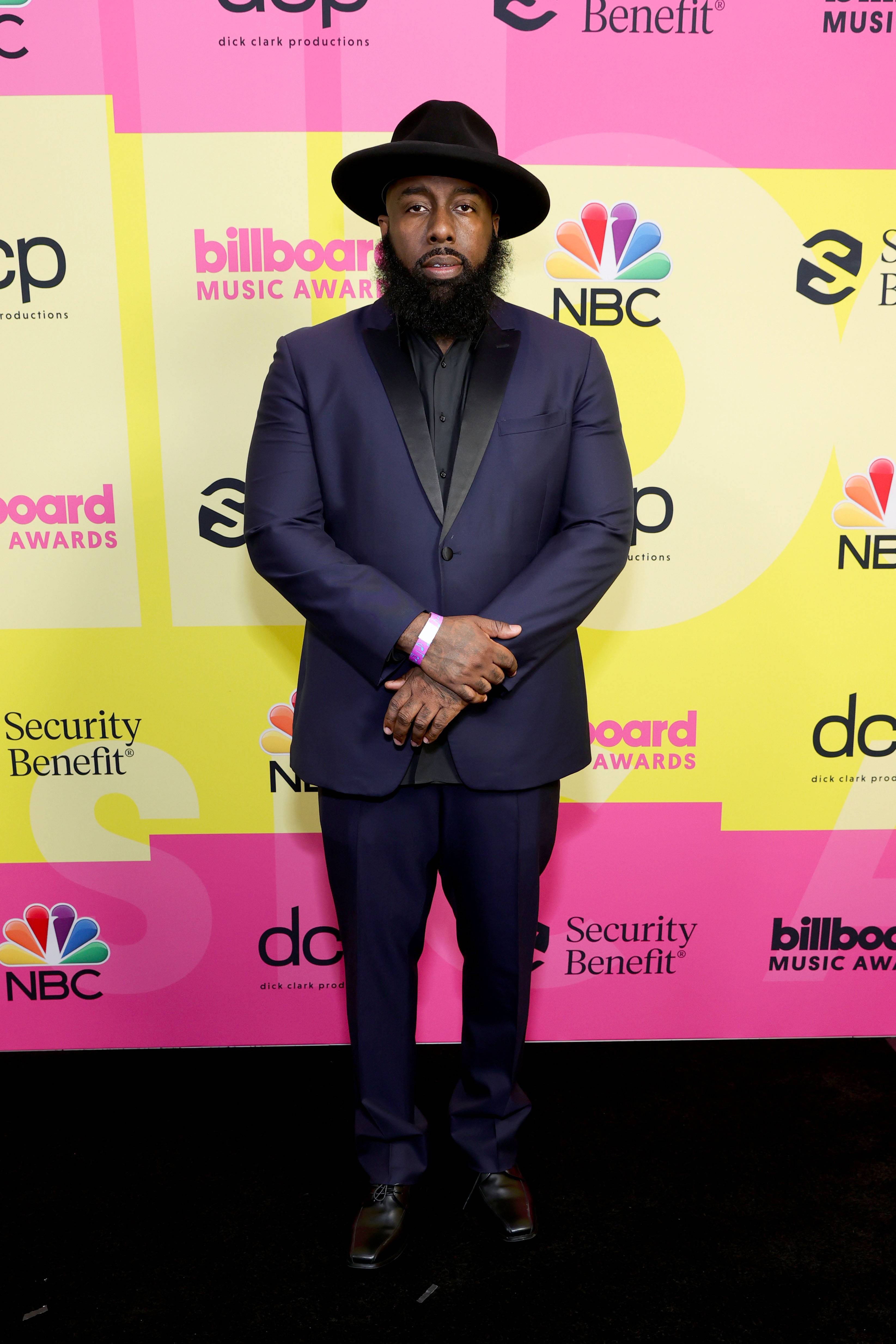 LOS ANGELES, CALIFORNIA - MAY 23: Trae tha Truth poses backstage for the 2021 Billboard Music Awards, broadcast on May 23, 2021 at Microsoft Theater in Los Angeles, California. (Photo by Rich Fury/Getty Images for dcp)