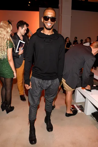 Eric West - The World War Z actor is quite easy on the eyes! He’s all smiles in a dark color palette at the Nicholas K show.  (Photo: Vivien Killilea/Getty Images for NYFW: The Shows)