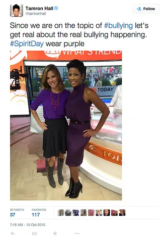 Tamron Hall - The multimedia boss got her Today Show co-anchor Natalie Morales in on the celebration.&nbsp;  (Photo: Tamron Hall via Twitter)