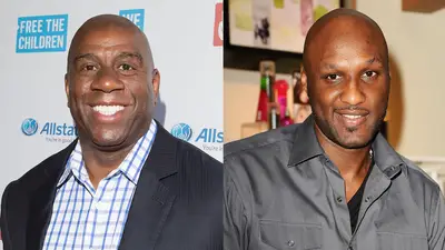 Magic Johnson really wants to cheer Lamar Odom up: - &quot;I would bring him a bag of Skittles. Because that was his thing. Candy was this thing... I just want to see the smile. Because [then] I know he's OK. I just hope that everything works out.&quot;(Photos from left: Jeff Schear/Getty Images for We Day, Jason LaVeris/FilmMagic)
