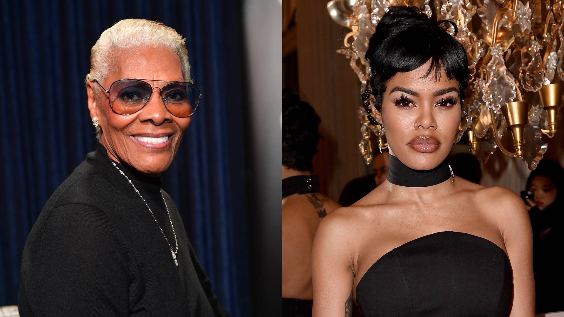 Dionne Warwick and Teyana Taylor on BET Buzz 2020.