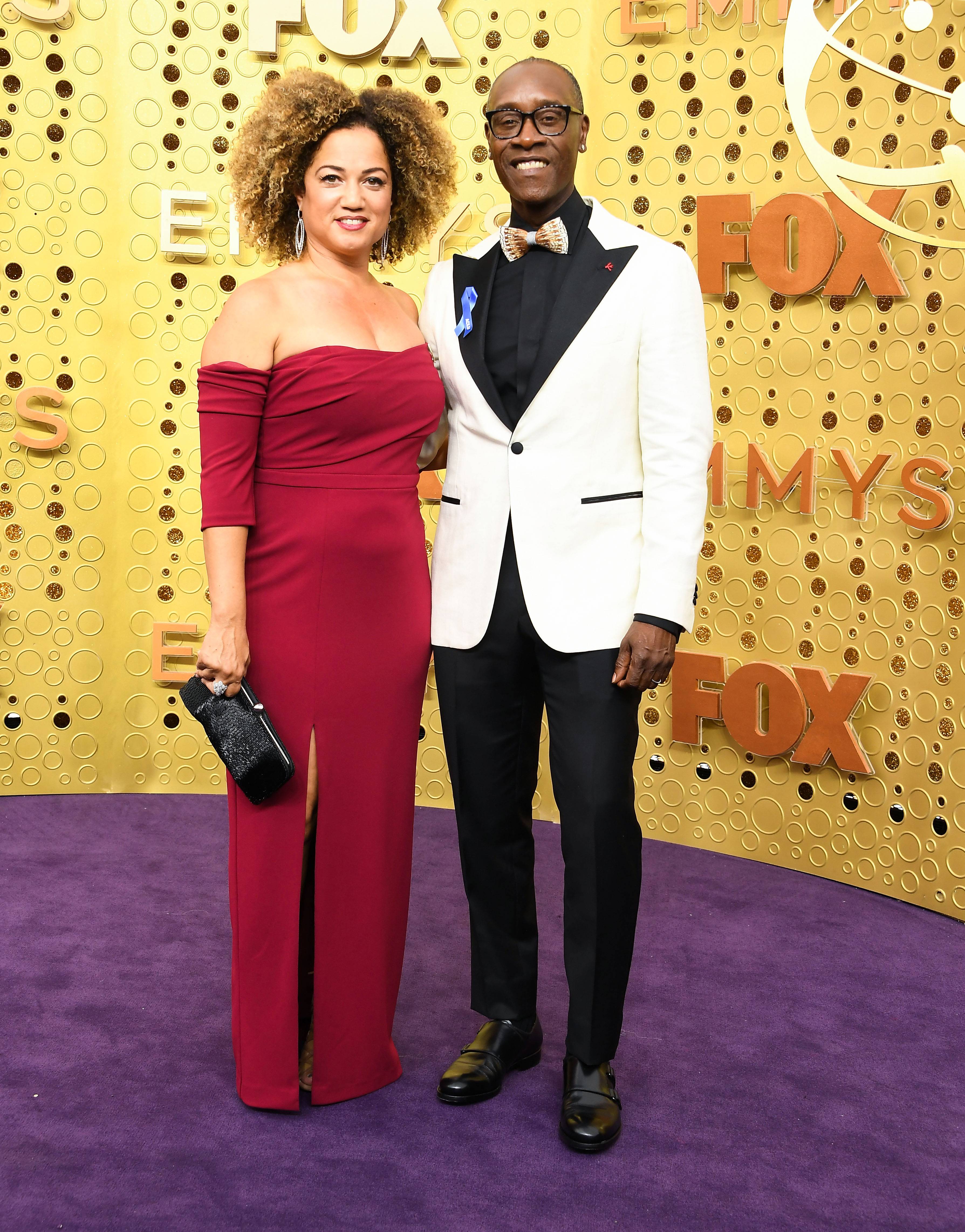 LOS ANGELES, CALIFORNIA - SEPTEMBER 22: Bridgid Coulter and Don Cheadle arrives at the 71st Emmy Awards at Microsoft Theater on September 22, 2019 in Los Angeles, California. (Photo by Steve Granitz/WireImage)