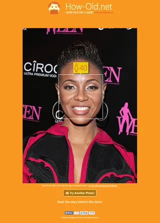 MC Lyte - Real Age: 44How-Old.net: 40The hip hop vets hold all the aging secrets.(Photo: Rob Kim/Getty Images / How-old.net)
