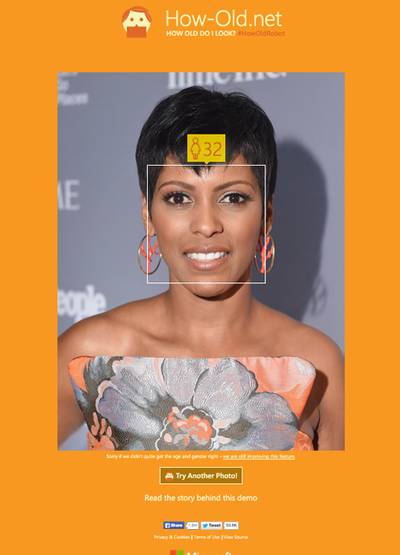 Tamron Hall - Real Age: 44How-Old.net: 32This acclaimed journalist proves that politics is not &quot;for the old.&quot; Just look at her!(Photo: Michael Loccisano/Getty Images for Time and People/ How-old.net)