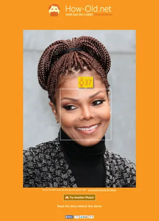 Janet Jackson - Real Age: 48How-Old.net: 37They got it right this time. Who actually believes that Ms. Jackson is actually in her late 40s? Lies!(Photo: Vittorio Zunino Celotto/Getty Images / How-old.net)