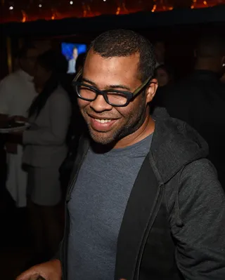 Where's Key? - Comedian Jordan Peele gives us a sly smile at the Showtime and HBO pre-fight bash.  (Photo: Ethan Miller/Getty Images for SHOWTIME)