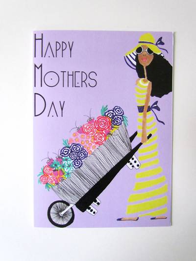 Lovely Earthlings - Give your mama a card as lovely as she is with a pick from Karina Parris, a black artist working out of Brooklyn.   (Photo: Lovely Earthlings via Etsy)