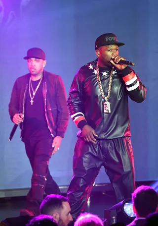 Feel the Power - Lloyd Banks and 50 Cent of G-Unit perform during the Power season two premiere in New York City.  (Photo: Jamie McCarthy/Getty Images for Starz)