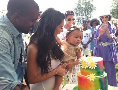 Flower Child - North's first birthday was epic! She celebrated Kid-chella style donning a fringe-tastic outfit and a flower crown.  (Photo: Kim Kardashian via Instagram)