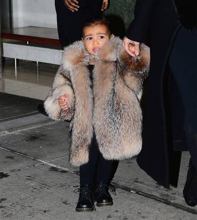 Straight Fab - Apparently the little fashionista has a collection of furs. She was spotted in another furry confection on the streets of NYC this past winter.  (Photo: 247PAPS.TV / Splash News)