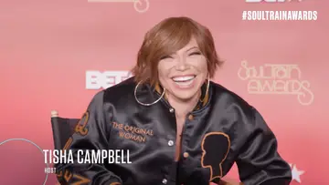 Tisha Campbell being interviewed on BET