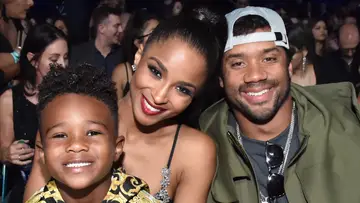 Ciara, Russell Wilson and Future Zahir Wilburn for BET Buzz 2020.