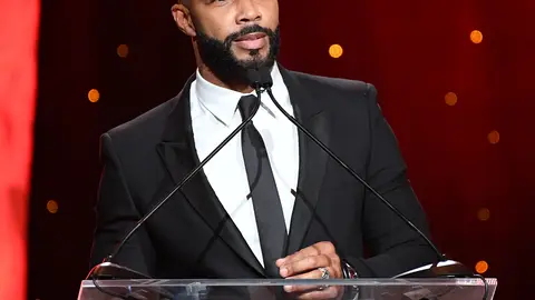 ATLANTA, GEORGIA - FEBRUARY 15:  Omari Hardwick speaks onstage during Morehouse College 32nd Annual "A Candle In The Dark" Gala at the Hyatt Regency Atlanta on February 15, 2020 in Atlanta, Georgia. (Photo by Paras Griffin/Getty Images)