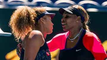 Naomi Osaka and Serena Williams on BET Buzz 2021.
