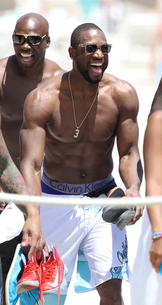 LeBron James - Wonder if part of King James's decision to make the move from Cleveland to Miami was so he could show off that hall-of-fame body year round.   (Photo:&nbsp;Pichichi / Splash News)