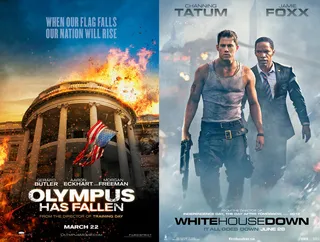 Olympus Has Fallen and White House Down - Remakes and sequels are bad enough, but you know Hollywood has run out of stories when you see two eerily similar films hit theaters. However, when two films share a plot, only one can prevail.   Our case of déjà view starts with this year's duo of films about terrorists taking over the White House. While the more serious Olympus fared decently at the box office, the Jamie Foxx and Channing Tatum starrer White House Down was the summer's first certifiable flop.  (Photos from left: Millennium Films, Columbia Pictures)